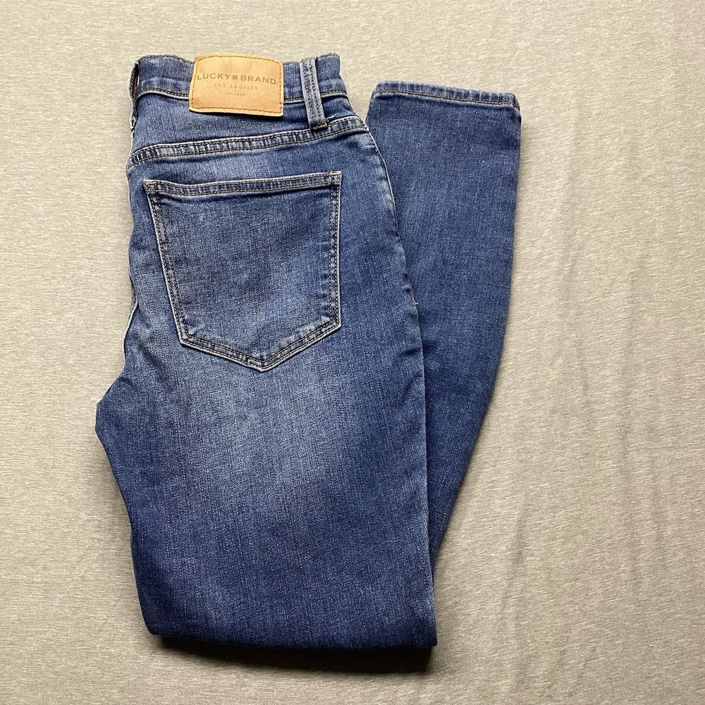 Lucky Brand Women's High Rise Skinny Bridgette Size 4/27 Dark Wash‎ Distressed